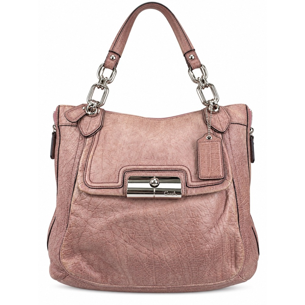 Coach Kristin Sage Round Satchel Pink Leather Handbag 18278